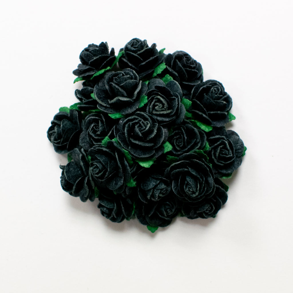 Black Mulberry Paper Flowers Open Roses