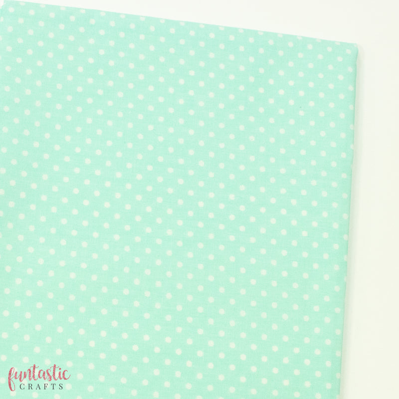 3mm Polka Dots Spots 100% Cotton Fabric - Mint