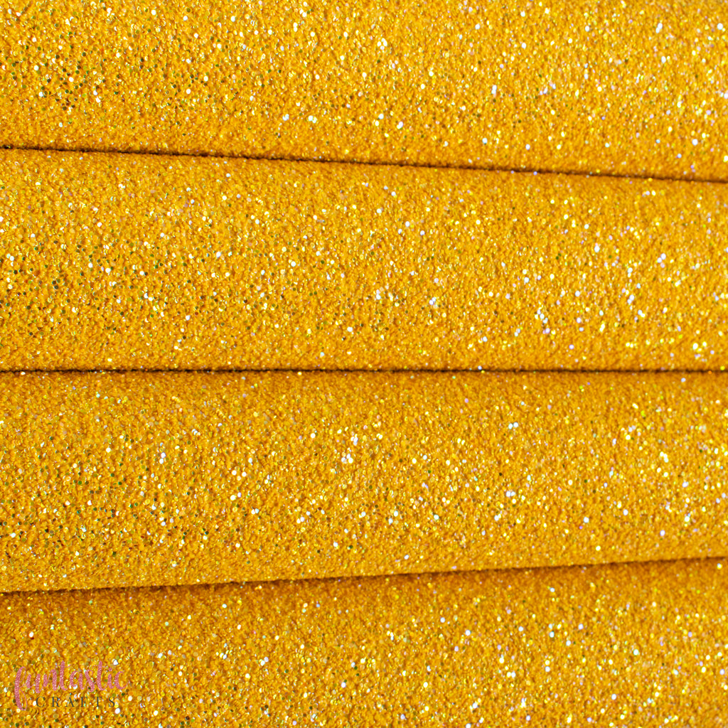 Mustard Chunky Glitter Fabric