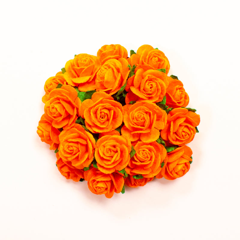 Orange Mulberry Paper Flowers Open Roses