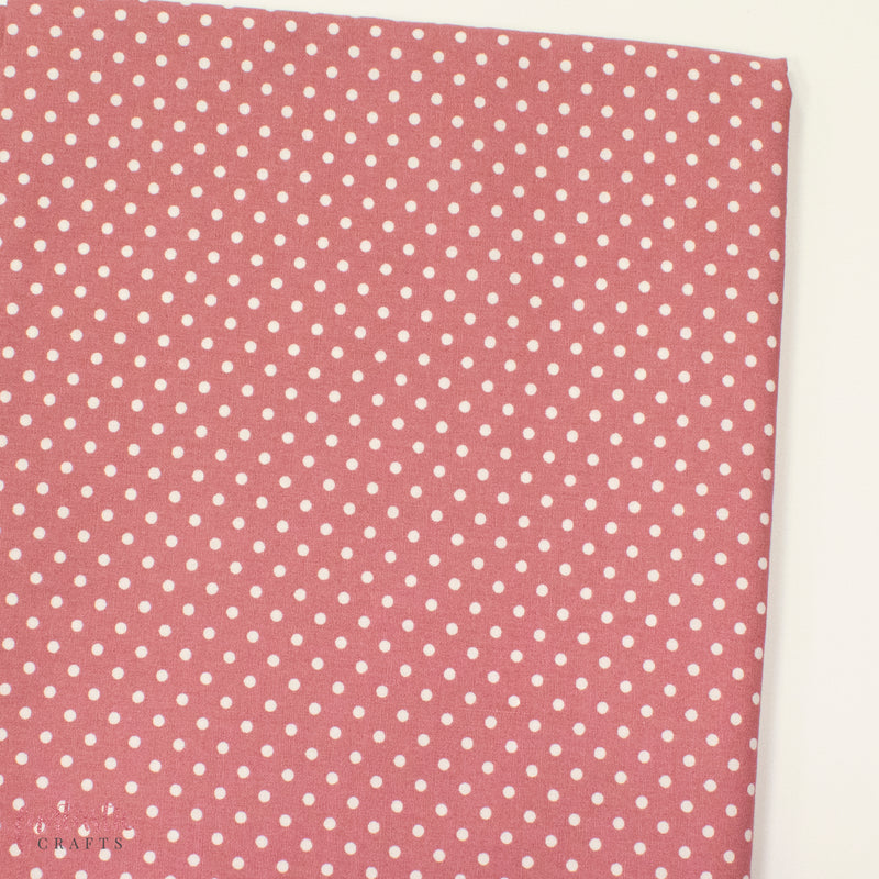 3mm Polka Dots Spots 100% Cotton Fabric - Rose