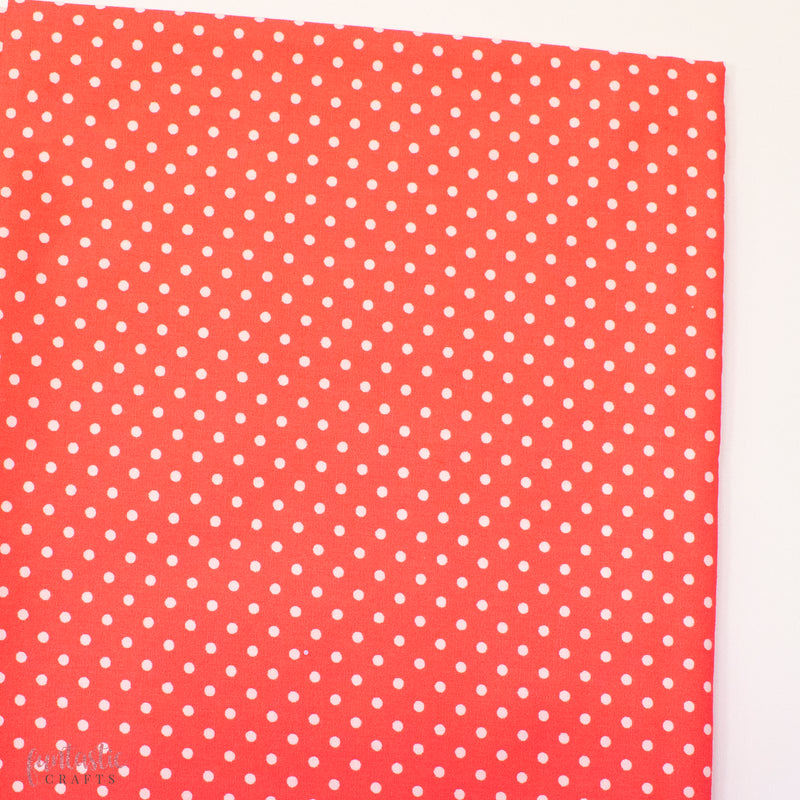 3mm Polka Dots Spots 100% Cotton Fabric - Salmon