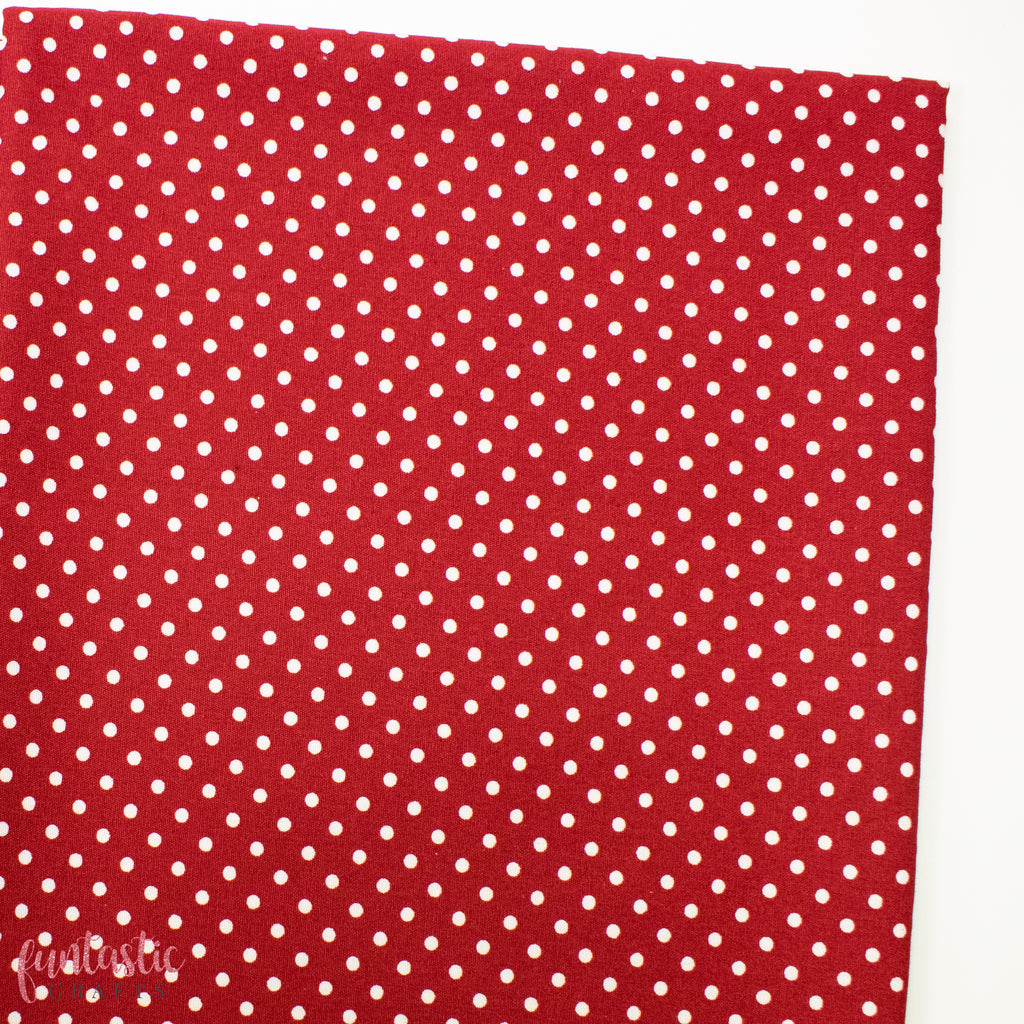 3mm Polka Dots Spots 100% Cotton Fabric - Wine